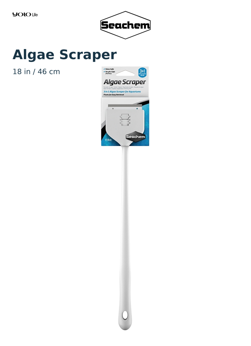 Seachem 3-in-1 Aquarium Algae Scraper 460 mm