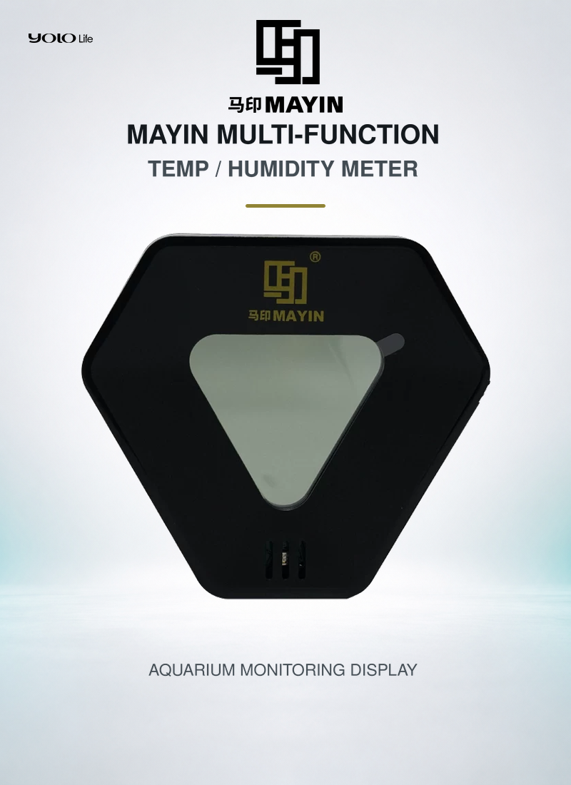 Mayin Aquarium Thermometer, High-Precision LED Digital Water Temperature Tester / Mayin Fish Tank Thermo-Hygrometer