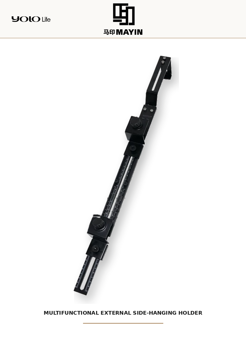 MAYIN black adjustable aquarium side-hanging bracket with hook and rail fittings