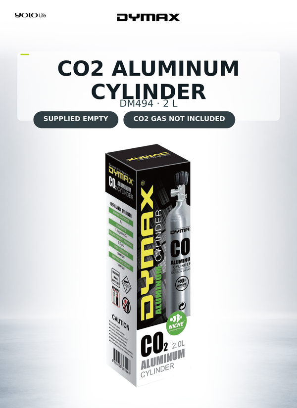 Dymax CO2 Aluminium Cylinder 2 L, Empty