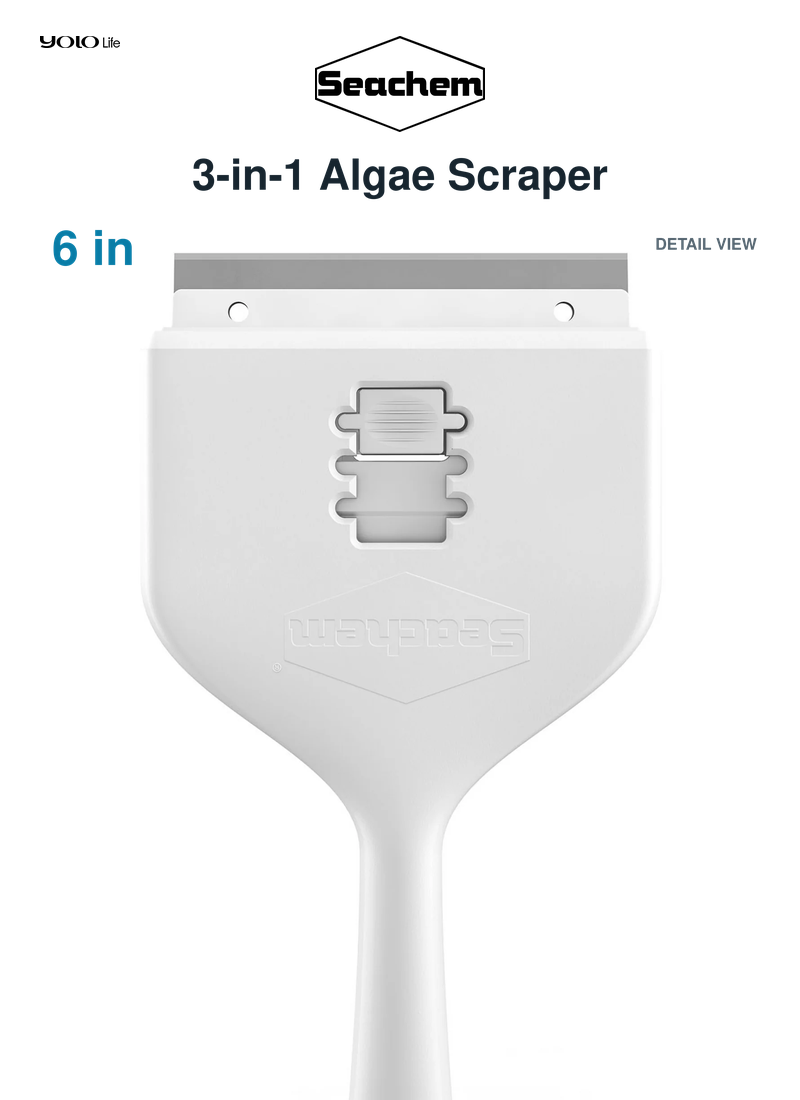 Seachem 3-in-1 Aquarium Algae Scraper 150 mm