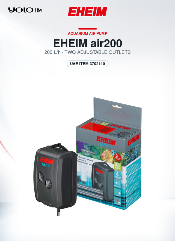 EHEIM air200 Aquarium Air Pump, 200 L/h