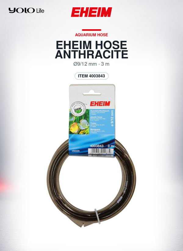 EHEIM Grey Aquarium Hose 9/12 mm, 3000 mm Length