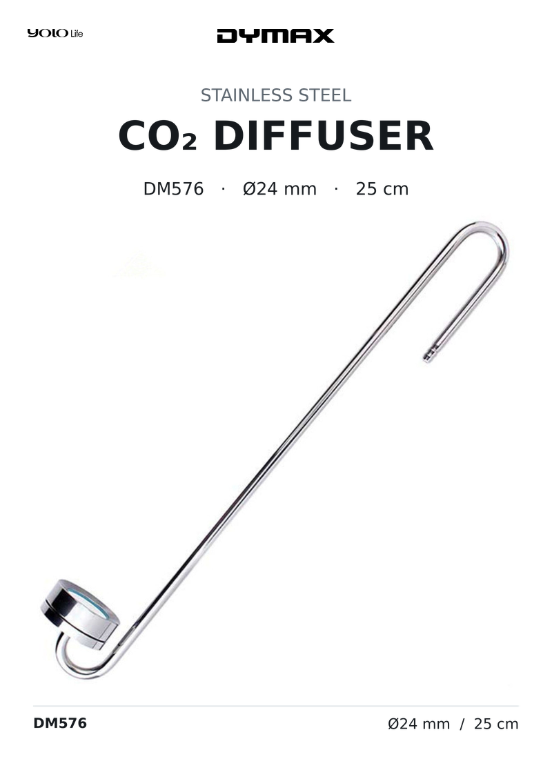 Dymax Stainless Steel CO2 Diffuser 250 mm, 24 mm Diameter
