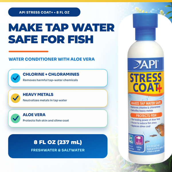 API Stress Coat 8 oz, Water Conditioner, Treatment, Additive, for Fish
