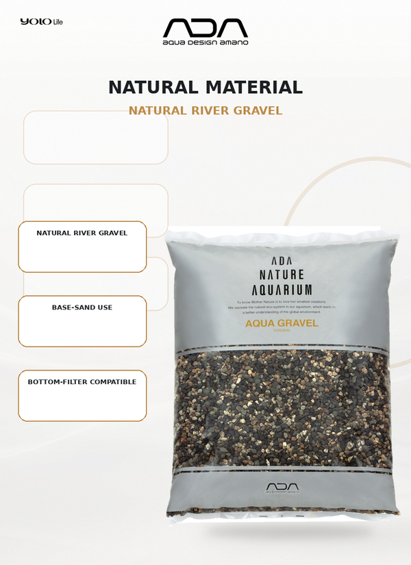 ADA Aqua Gravel (8 kg), Substrate, Sand, for Tank, Filter, Fish
