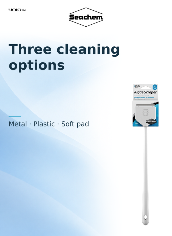 Seachem 3-in-1 Aquarium Algae Scraper 460 mm