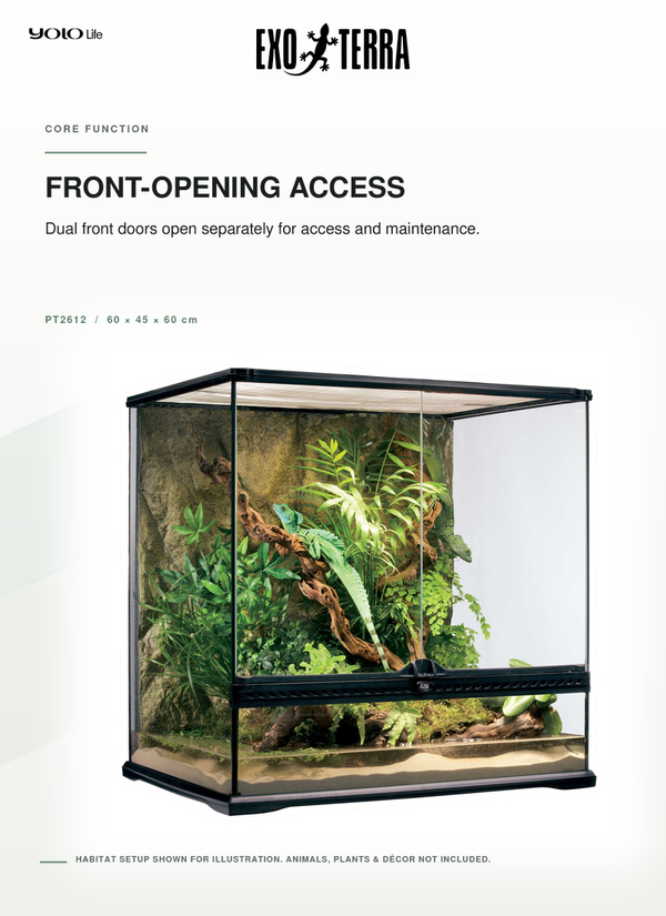 Exo Terra Natural Terrarium (Medium/Tall) 60x45x60 cm, Reptile Habitat
