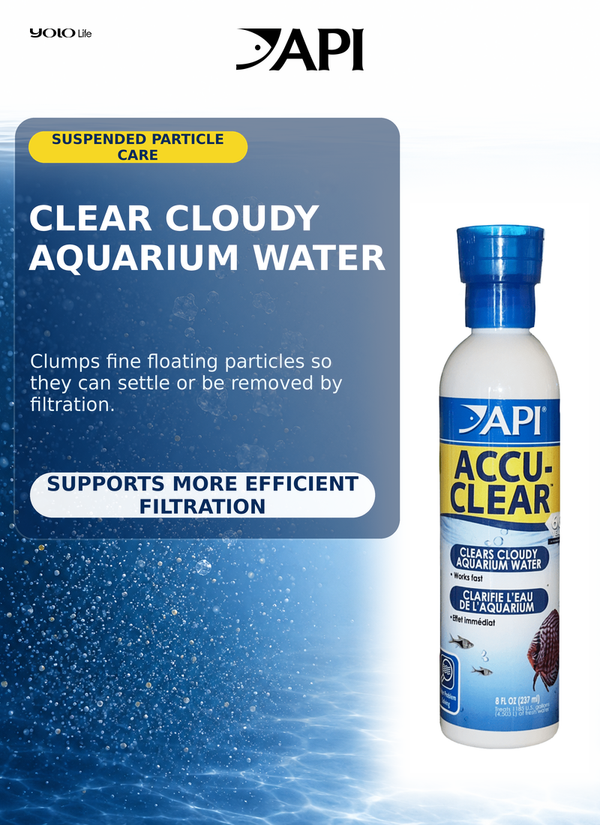 API Accu-Clear (8 oz), Water Clarifier, Clarifier, Treatment, for Fish