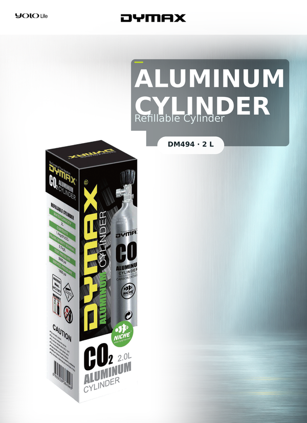 Dymax CO2 Aluminium Cylinder 2 L, Empty