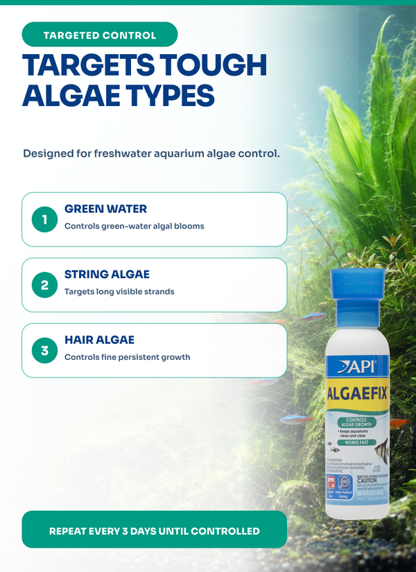 API Algaefix 4 oz, Algae Control, Aquarium Treatment, for Fish, Plants