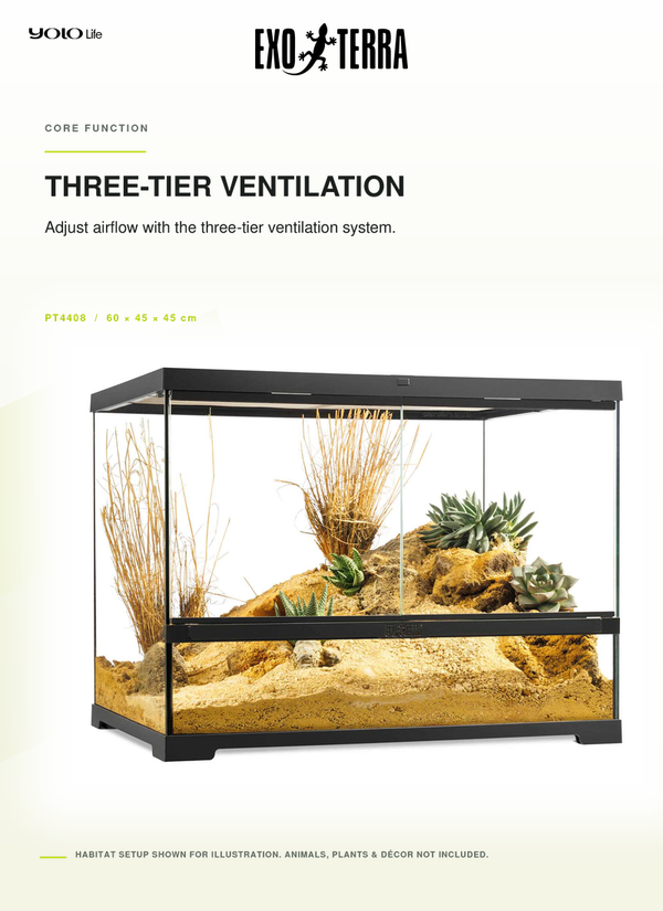 Exo Terra Pro Terrarium Medium Wide 600 × 450 × 450 mm