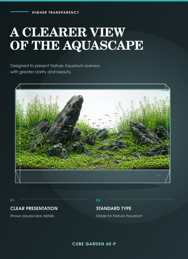 ADA Cube Garden 60-P (600x300x360 mm, 6mm), 60L High Clarity Aquarium Tank