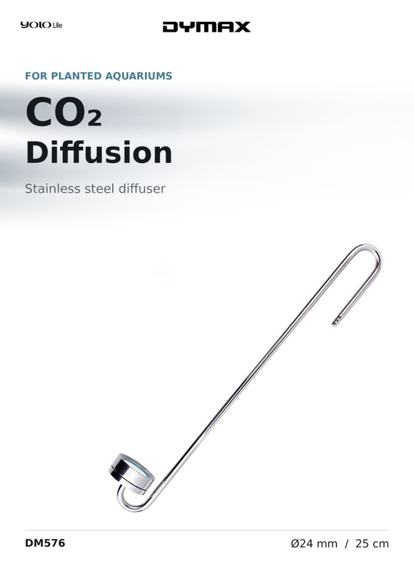 Dymax Stainless Steel CO2 Diffuser 250 mm, 24 mm Diameter