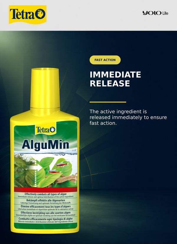 Tetra AlguMin Aquarium Algae Control 250 mL (approx. 8.45 fl oz)