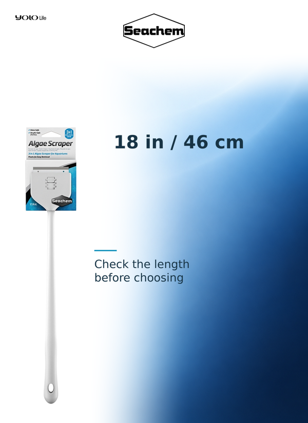 Seachem 3-in-1 Aquarium Algae Scraper 460 mm