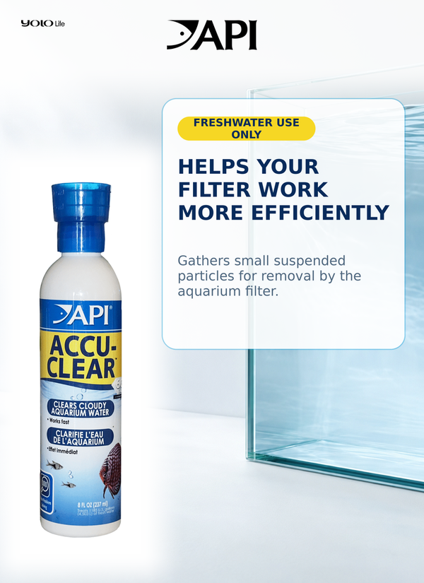 API Accu-Clear (8 oz), Water Clarifier, Clarifier, Treatment, for Fish
