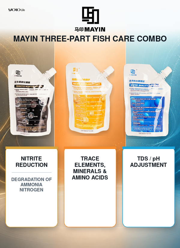 MAYIN Aquarium Water Care Set – 3 × 200 mL (Approx. 6.8 fl oz Each)