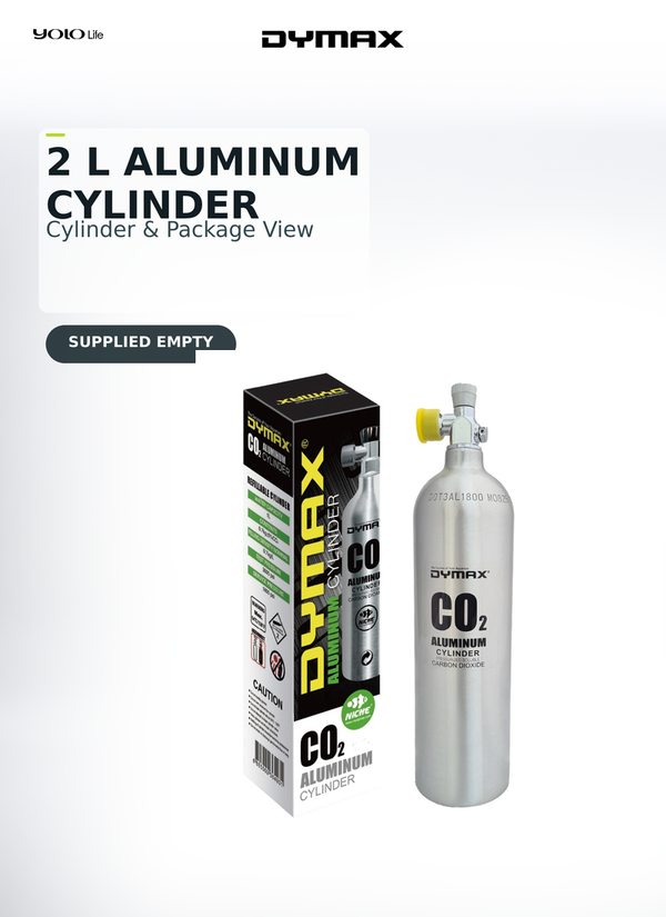 Dymax CO2 Aluminium Cylinder 2 L, Empty