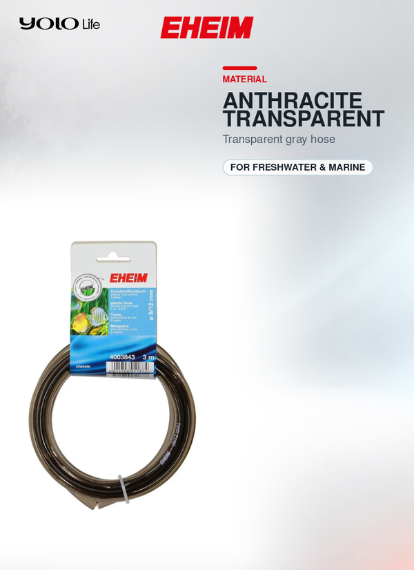 EHEIM Grey Aquarium Hose 9/12 mm, 3000 mm Length
