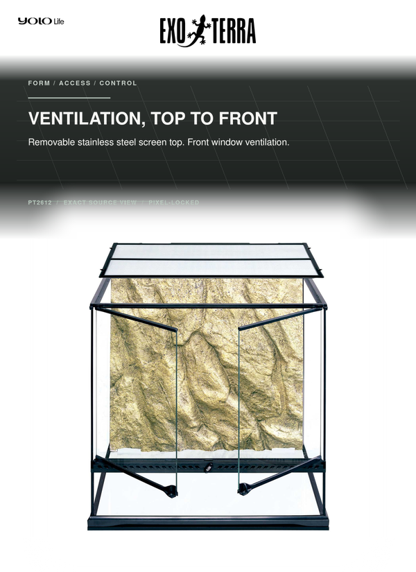 Exo Terra Natural Terrarium (Medium/Tall) 60x45x60 cm, Reptile Habitat