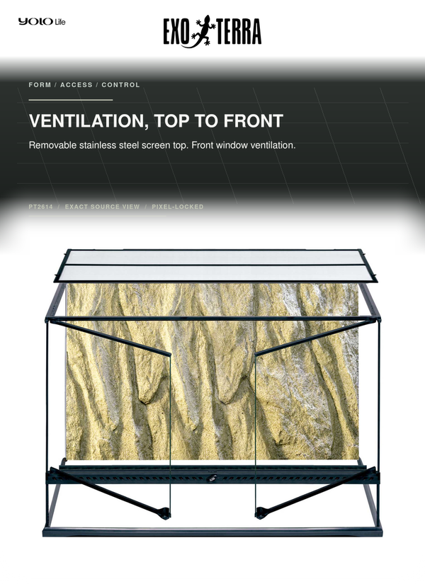 Exo Terra Tall Terrarium Large (90x45x60cm), Habitat for Reptiles
