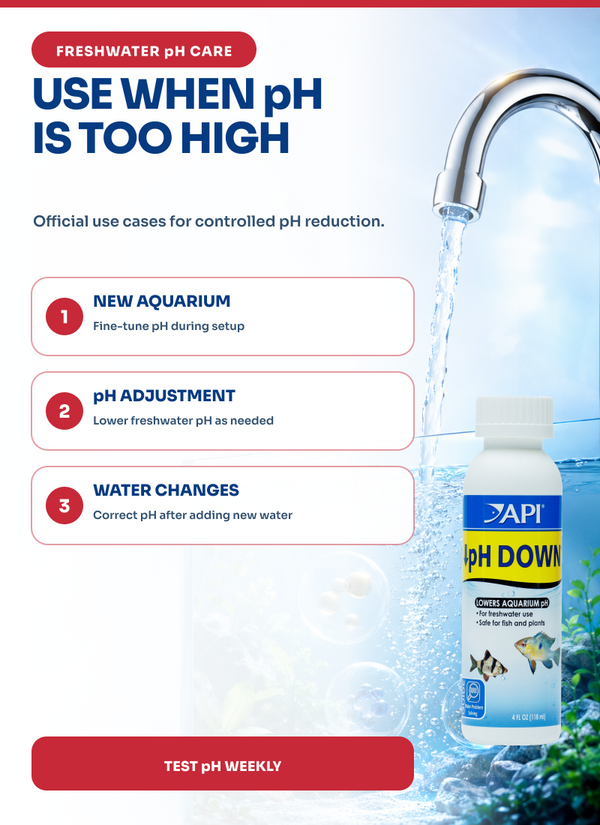 API pH Down 4 oz, Aquarium Water pH Adjuster, for Fish, Plants, Tanks