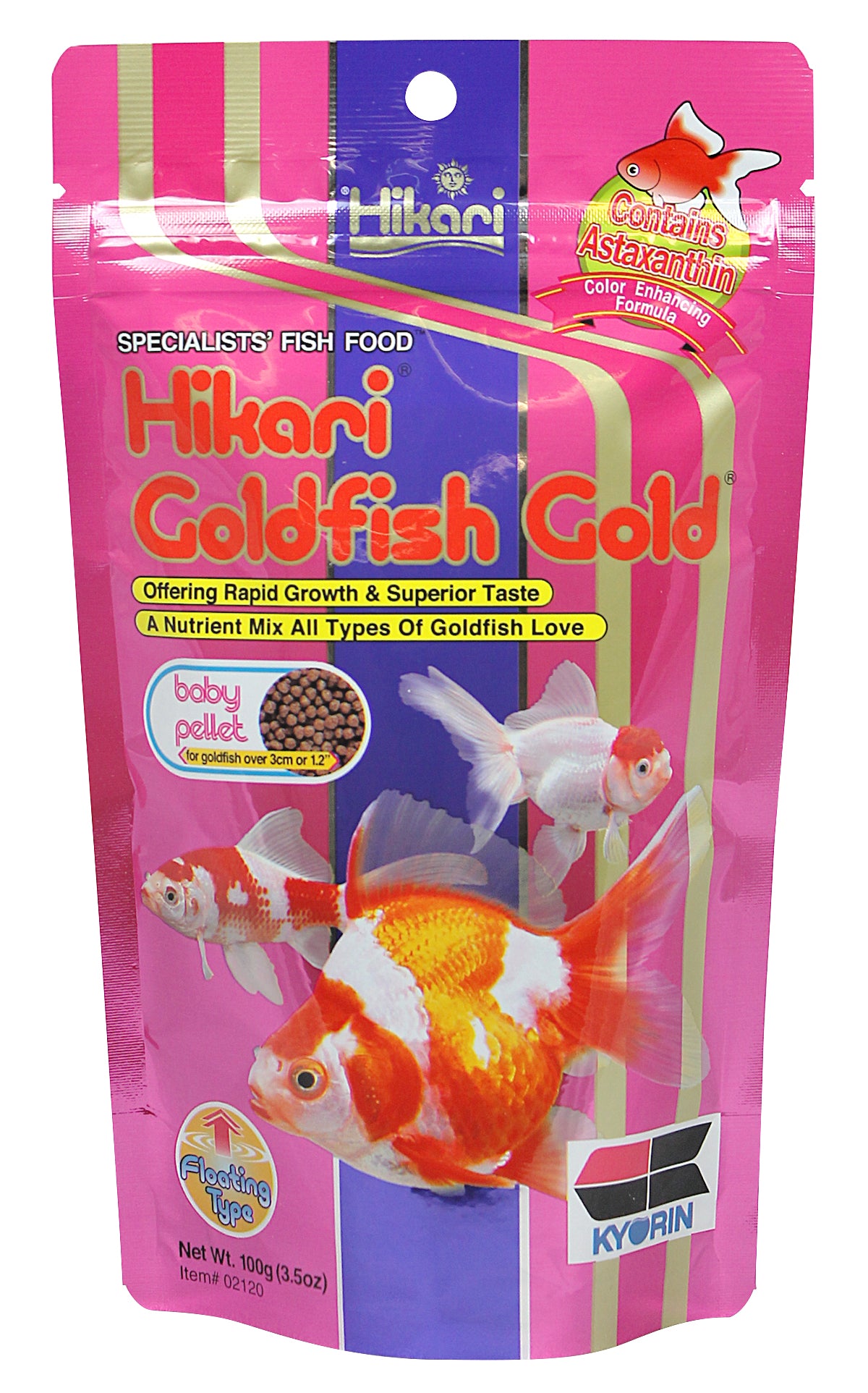Hikari Goldfish Gold Baby Pellet Fish Food 100g, Floating Daily Diet Pellets, Nutrient-Rich Aquarium Feed for Rapid Growth, Vibrant Color, Health