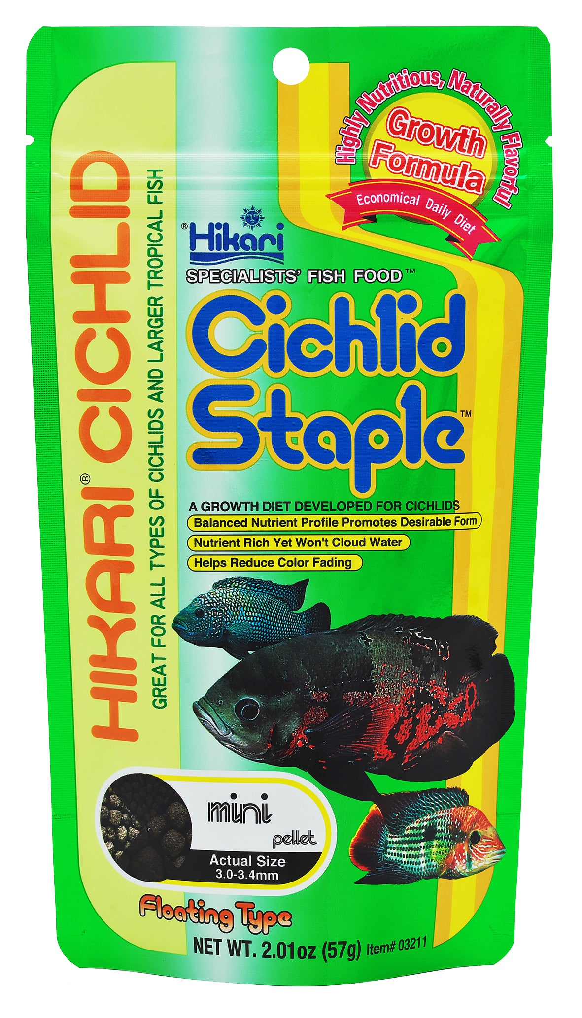 Hikari Cichlid Staple Mini Pellet Floating Fish Food 57g