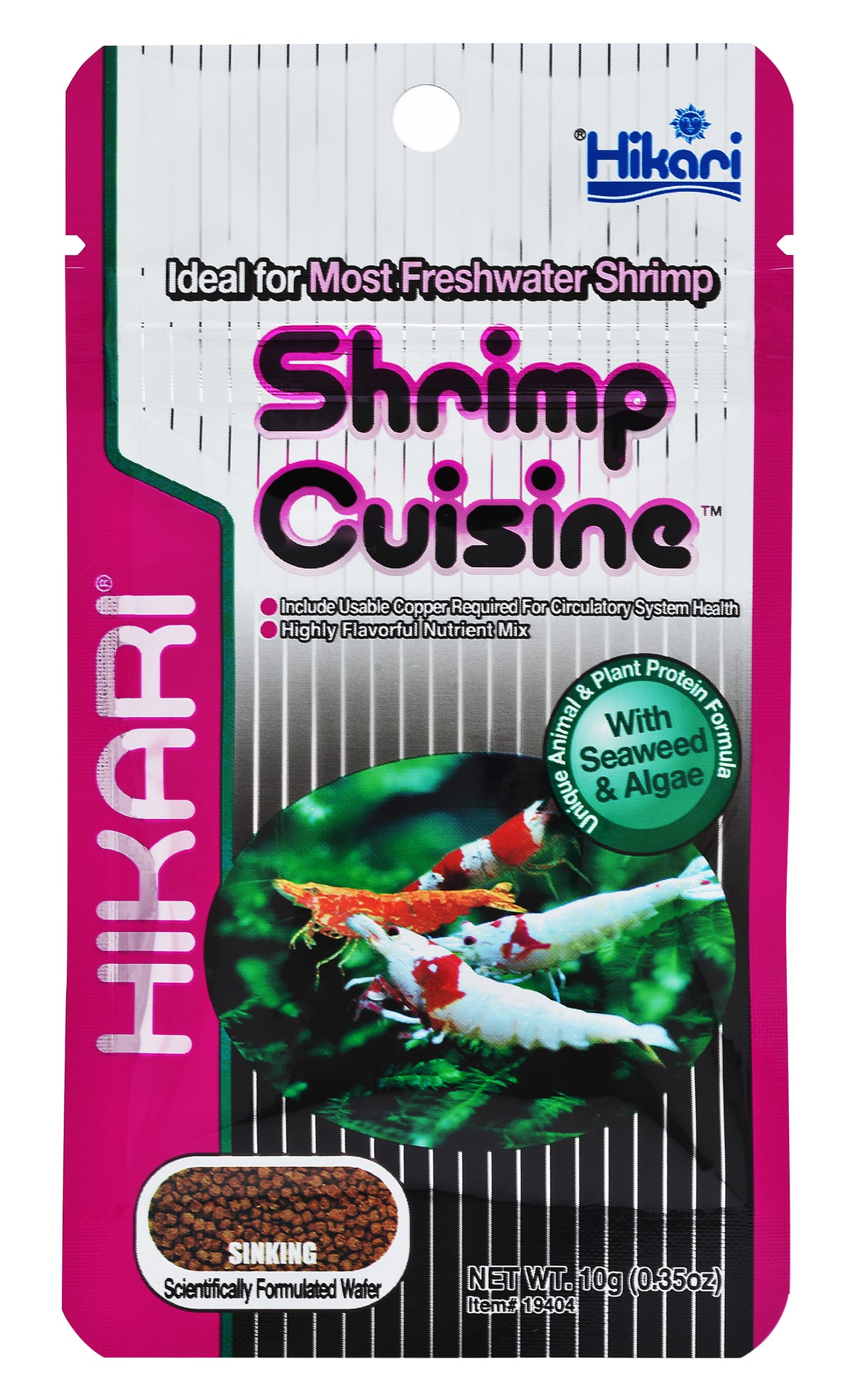Hikari Shrimp Cuisine Sinking Wafers 10g, Shrimp Food Diet, Nutritious Sinking Pellets, Freshwater Fish Feed for Aquarium, Breeding, Freshwater Tank