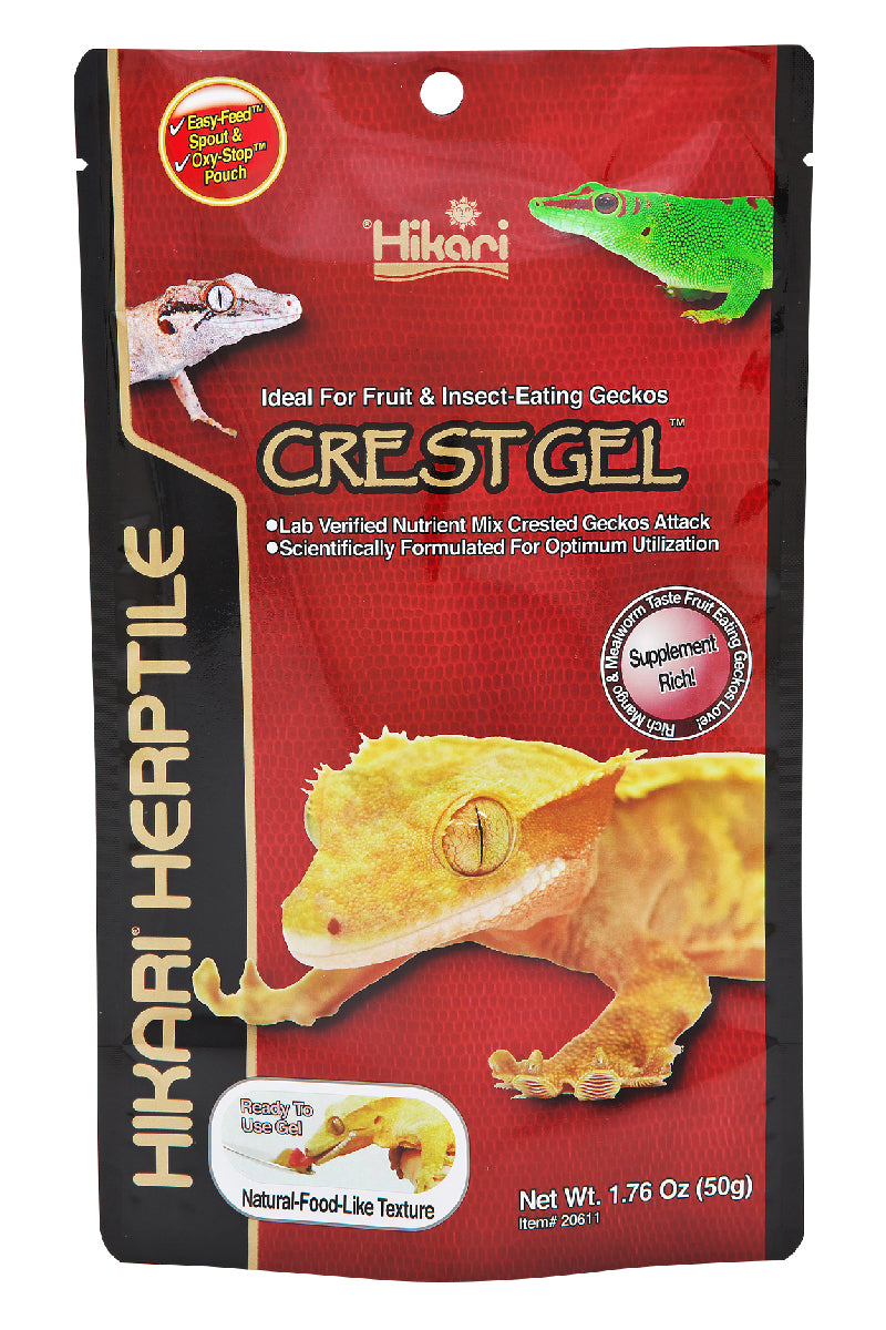 Hikari Herptile Crest Gel Fruit and Insect Reptile Food 50g, Ready-To-Use Paste Reptile Diet, Gecko Nutrition, for Growth, Maintenance, Feeding