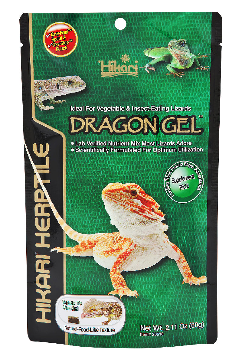 Hikari Herptile Dragon Gel Lizard Food 60g, Nutritional Reptile Diet, Balanced Gel Food for Bearded Dragons, Ocellated Lizards, Water Dragons