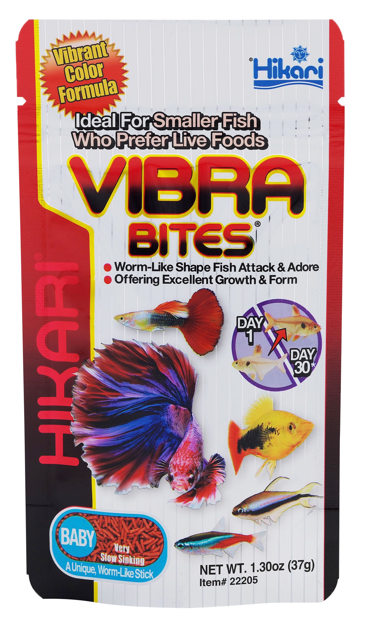 Hikari Tropical Vibra Bites Fish Food 37g, Slow-Sinking Sticks, Premium Aquarium Nutrition, Protein-Rich Diet, for Bettas, Tetras, Community Tanks