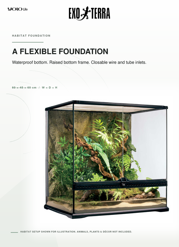 Exo Terra Natural Terrarium (Medium/Tall) 600x450x600 mm, Reptile Habitat