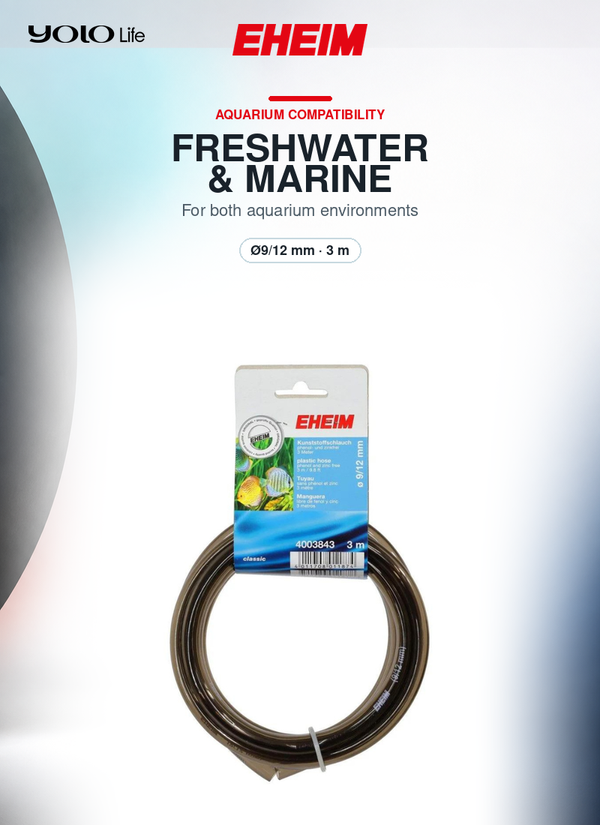 EHEIM Grey Aquarium Hose 9/12 mm, 3000 mm Length