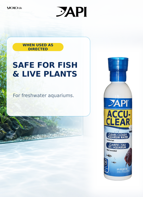 API Accu-Clear (8 oz), Water Clarifier, Clarifier, Treatment, for Fish