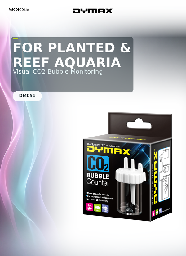 Dymax CO2 Bubble Counter, Flow Tool, CO2 Unit, for Planted, Reef, Tank