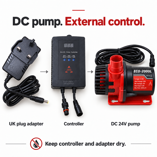 ZKSJ ECO-8000L Variable Speed DC Aquarium Pump