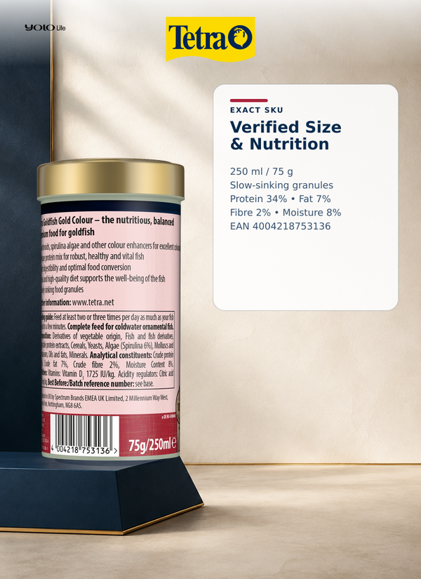 Tetra Goldfish Gold Colour Granules Fish Food 250 mL (75 g)