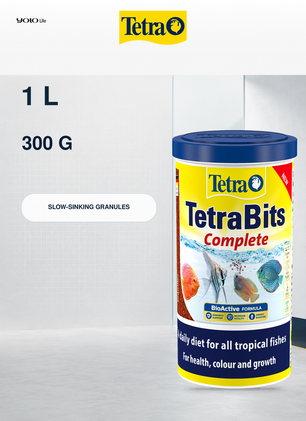 Tetra Tetrabits 1L Nutrient-Rich Seafood Flavor Fish Food Pellets