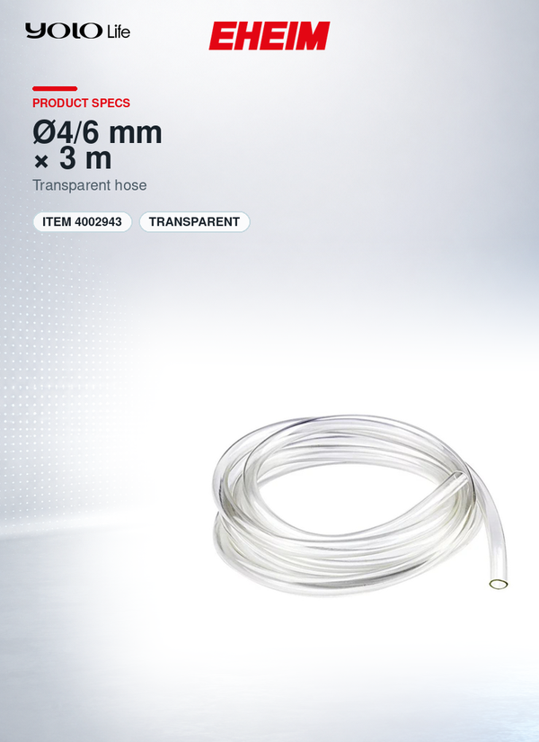 EHEIM Clear Aquarium Hose 4/6 mm, 3000 mm Length