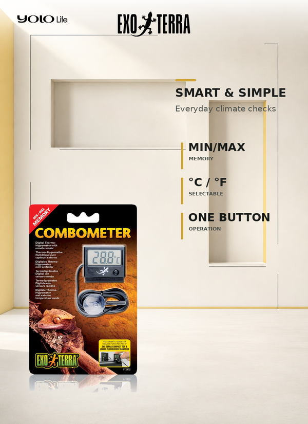 Exo Terra Combometer Digital Thermo-Hygrometer PT2470