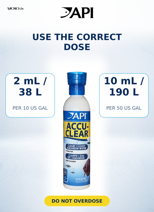 API Accu-Clear (8 oz), Water Clarifier, Clarifier, Treatment, for Fish