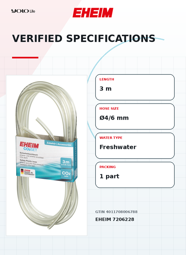EHEIM CO₂ Hose 4/6 mm, 3000 mm