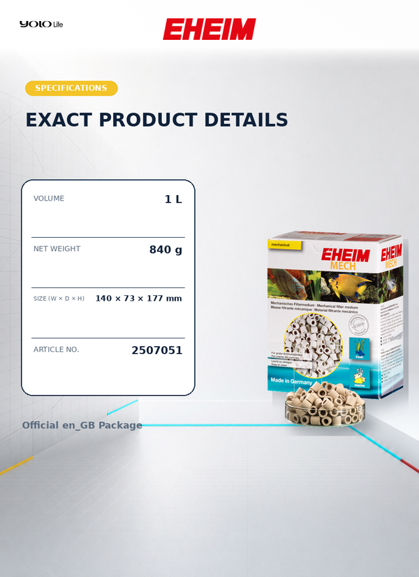 EHEIM MECH 840 g (Approx. 1 L) Filter Media