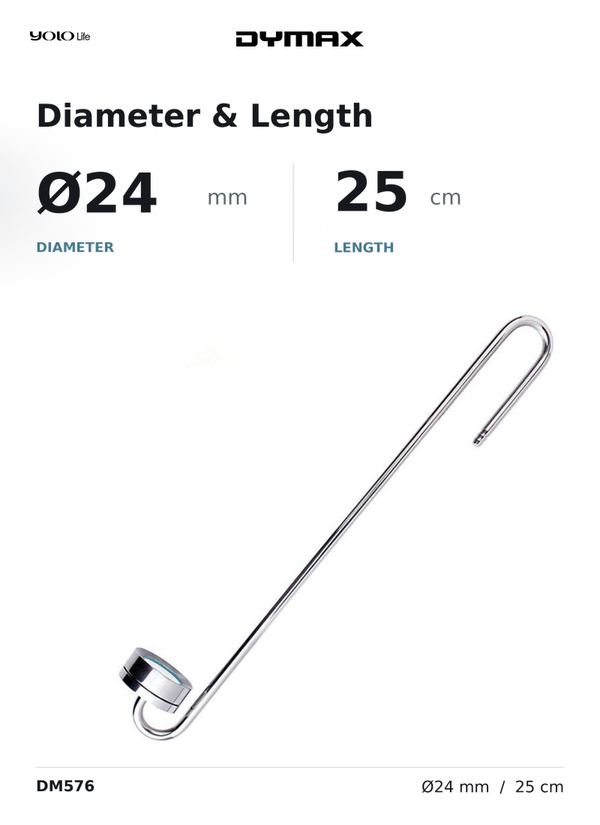 Dymax Stainless Steel CO2 Diffuser 250 mm, 24 mm Diameter