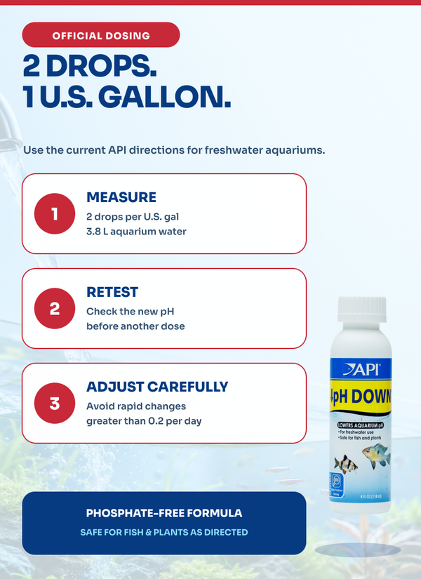 API pH Down 4 oz, Aquarium Water pH Adjuster, for Fish, Plants, Tanks