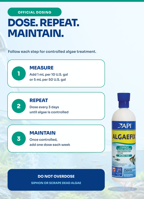 API Algaefix 16 oz, Algae Control, Algaecide, for Fish, Plants, Tanks
