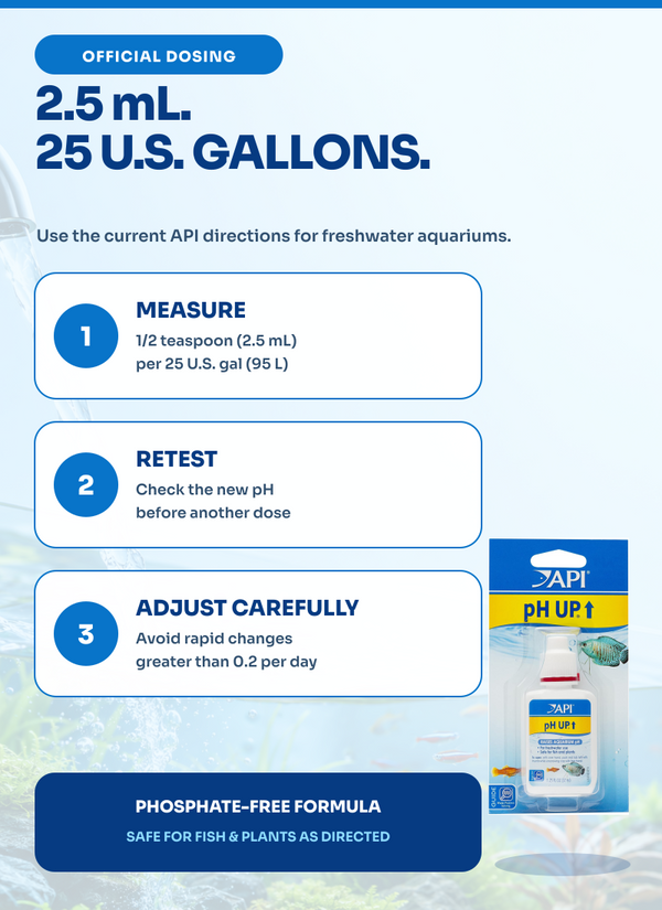 API pH Up 1.25 oz, Aquarium pH Adjuster, Buffer, for Fish, Tanks