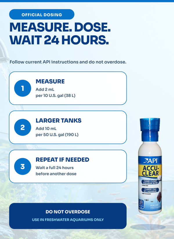API Accu-Clear 4 oz, Water Clarifier for Aquarium, Crystal Clear